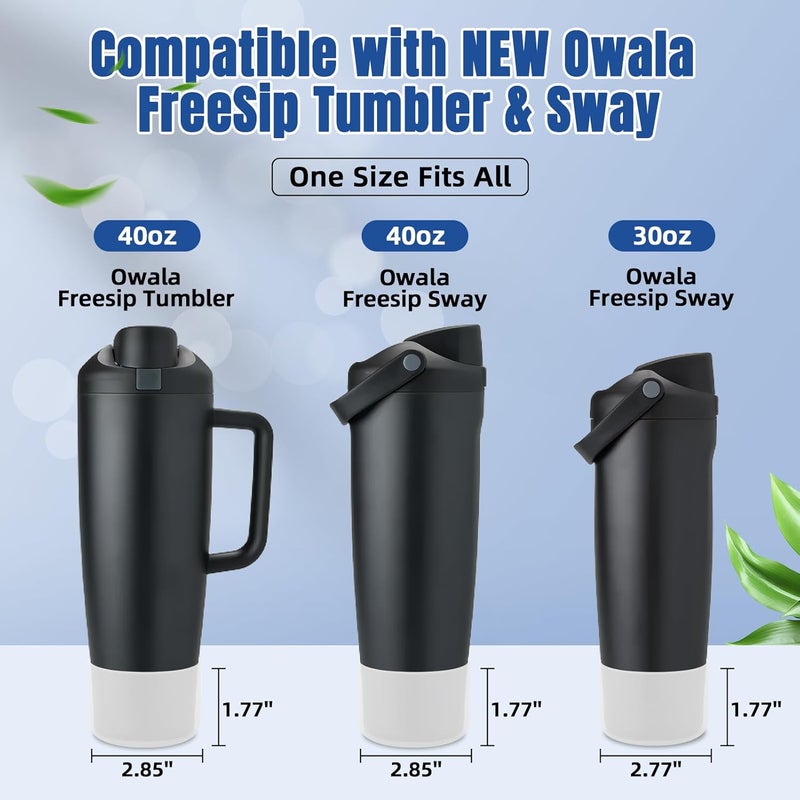 BKBY 2PCS Silicone Boot Compatible with Owala 30oz & 40oz FreeSip Sway Bottles & Tumblers, Protective Anti-Slip Bottom Cover Sleeve for Freesip Sway Tumbler - Image 2
